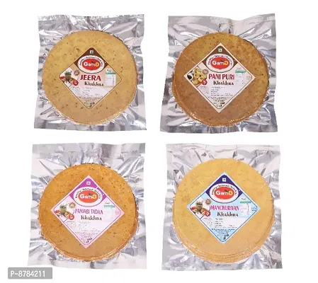 GomG Food Khakhra, Jeera, pani puri, punjabi tadka, and manchurian  Khakhra, Pack of 4/800gm, (4x200gm)-thumb0