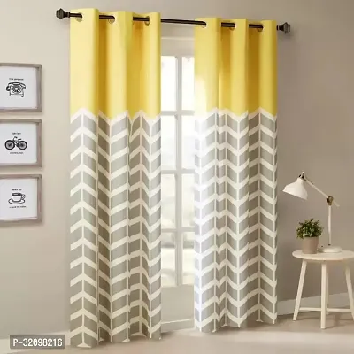 Designer Multicoloured Polyester Printed Eyelet Fitting for Door Curtain-thumb0