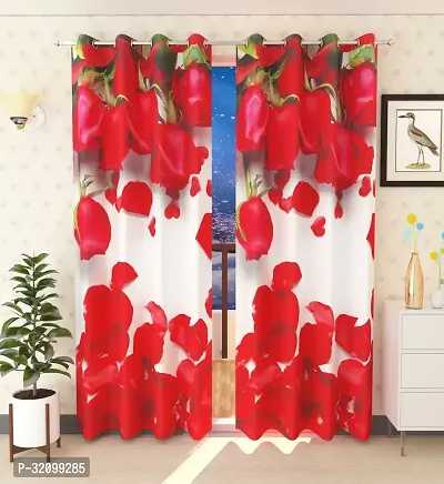 Stylish Polyester Printed Door Curtain, Pack of 2-thumb0