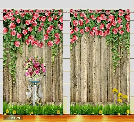 LUXURY CRAFTS Eyelet Digital Beautiful Printed Polyester Door Curtain (4x7 feet) (Multi Color)- Pack of 1-thumb0