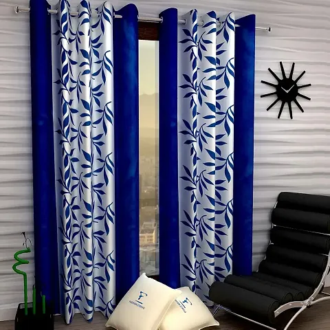 Polyester Printed Door Curtain II Set of 2 II