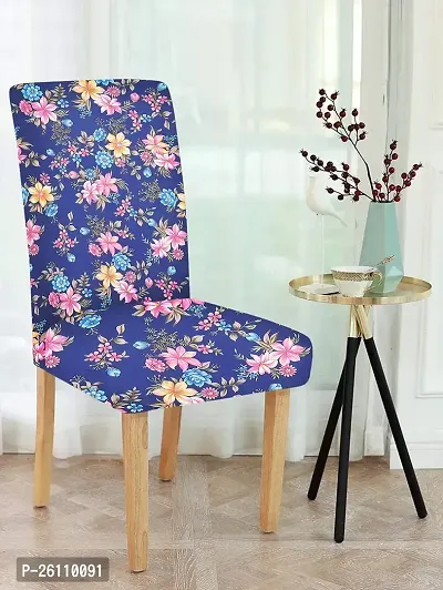 Classic Floral Stretchable Printed Dining Chair Covers,Elastic Chair Seat Protector, Slipcovers,Chair ,Pack Of 1 Chair Cover