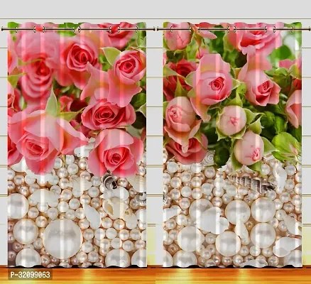 Stylish Polyester Printed Door Curtain, Pack of 2-thumb0