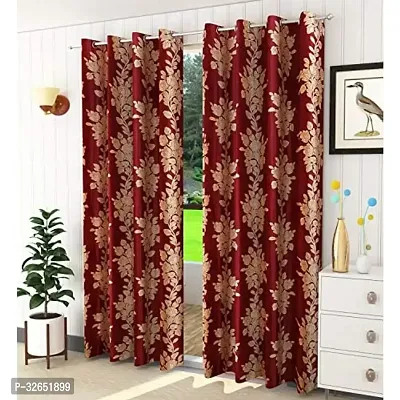 Beautiful Eyelet Polyester Door Curtain 7 feet x 4 feet, Pack of 1-thumb0