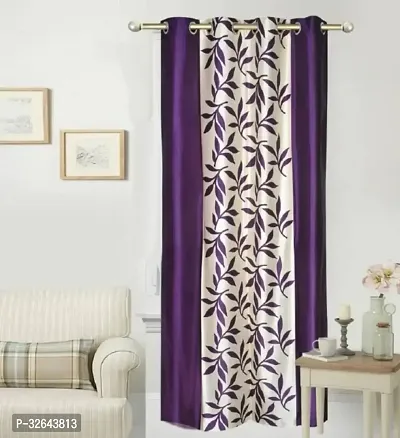 Stylish Purple Polyester Printed Door Curtains 7x4 Ft Pack Of 2-thumb0