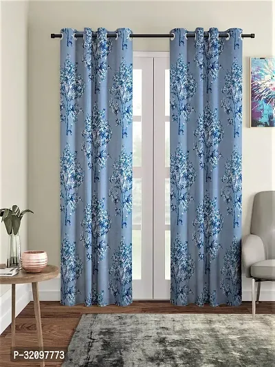 Polyster Printed Door Curtain | Pack Of 2 pc | 4 * 7 ft-thumb0