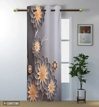 LUXURY CRAFTS Eyelet Digital Printed Polyester Door Curtain (4x7 feet) - Pack of 1 (Design-8)-thumb0