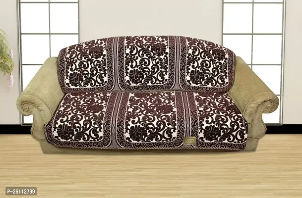 Fancy Luxurious Velvet Floral Sofa Cover 3 Seater Standard Size-thumb0