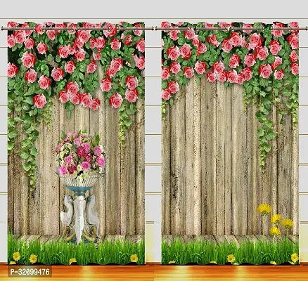 Stylish Polyester Printed Door Curtain, Pack of 2-thumb0