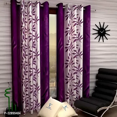 Stylish Polyester Printed Door Curtain, Pack of 2-thumb0