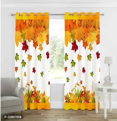 Designer Multicoloured Polyester Printed Eyelet Fitting for Door Curtain-thumb0