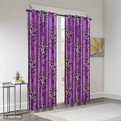 LUXURY CRAFTS Eyelet Polyester Door Curtain 7 feet x 4 feet (Purple)- Pack of 1