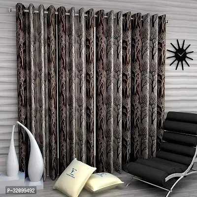 Stylish Polyester Printed Door Curtain, Pack of 2