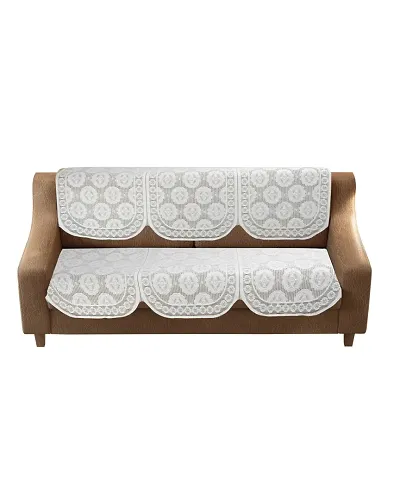 LUXURY CRAFTS 3 Seater Sofa Cover Set,Sofa slipcover,sofa slipcover 3 seater ,sofa cover (Set of 2 Long Pieces) (3 Seater)-  White