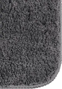 Luxury Crafts Multipurpose Easy Living Soft Microfiber Anti-Skid  Bath Mat/Doormat/Kitchen Mat Pack Of 2 ( 37X57 Cm)-Grey-thumb1