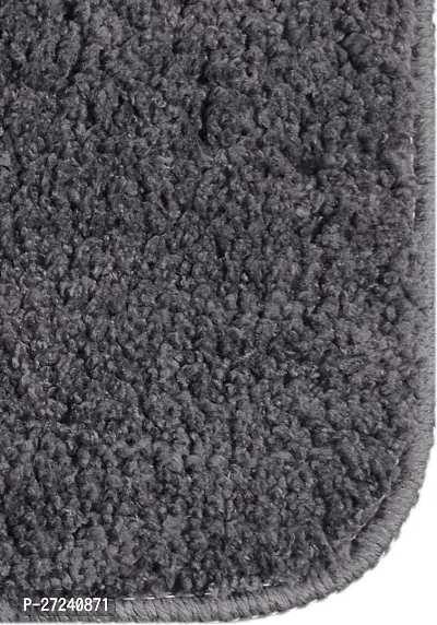 Luxury Crafts Multipurpose Easy Living Soft Microfiber Anti-Skid  Bath Mat/Doormat/Kitchen Mat Pack Of 2 ( 37X57 Cm)-Grey-thumb2