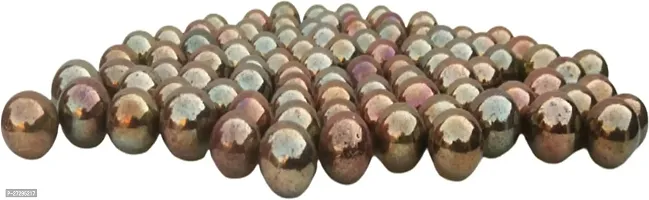 Luxury Crafts Marbles 90Pcs-Glass Playing Balls-Kanche-Goli-Traditional Indian Game-Glass Stones-Aquarium Fillers-Gel Candle Fillers for Kids 25Mm- (Pack of 90)- Brown-thumb2