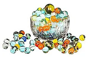 Luxury Crafts handicrafts 50  pcs  Decorative Colourful Glass Marble Balls for Playing Games/Kanche for Kids/Children and for Aquarium II Multicolor Traditional Games Set of -50-thumb3