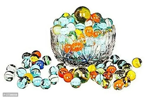 Luxury Crafts handicrafts 50  pcs  Decorative Colourful Glass Marble Balls for Playing Games/Kanche for Kids/Children and for Aquarium II Multicolor Traditional Games Set of -50-thumb4