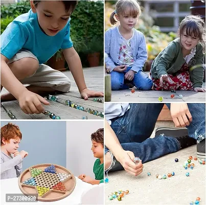 Luxury Crafts handicrafts 50  pcs  Decorative Colourful Glass Marble Balls for Playing Games/Kanche for Kids/Children and for Aquarium II Multicolor Traditional Games Set of -50-thumb3