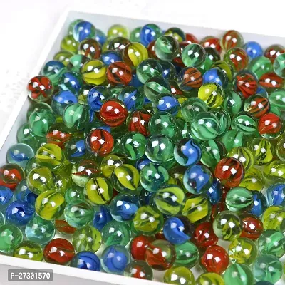 Luxury Crafts handicrafts  50 pcs Decorative Colourful Glass Marble Balls for Playing Games/Kanche for Kids/Children and for Aquarium II Multicolor Traditional Games Set of -50(Multicolor )