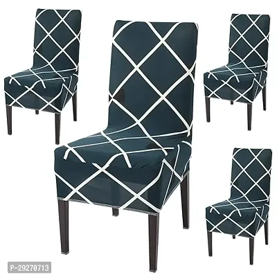 Geomatrical Stretchable Printed Dining Chair Covers - Pack Of 4-thumb0
