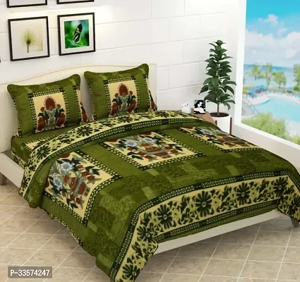 Stylish Fleece Printed Bedsheet with Pillow Cover-thumb0