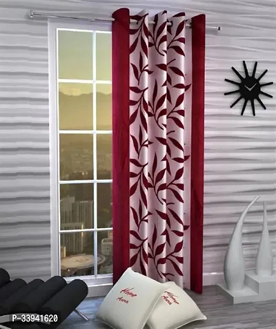 3D Digital Printed Polyester Fabric Curtains( Pack of 1 )-thumb0