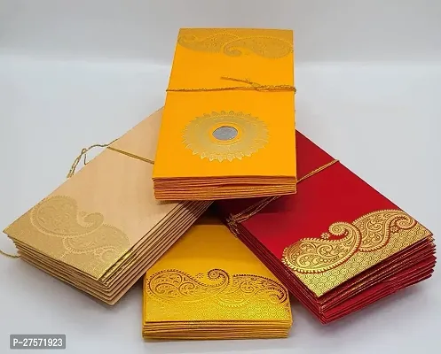 DIGSMORDEN Wedding Gift Envelopes pack of 40 pcs (4 packs) Coin Money Cash Gift Cover Shagun Birthday Diwali Lifafa Assorted Multicolour Premium Envelopes-thumb0