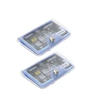 Pack of 2 Transparent ATM Visiting Credit Card Holder Wallet for Men and Womens with 10 Clear PVC Plastic Pockets Slots Holds Upto 20 Cards-thumb2