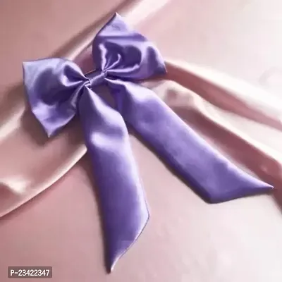 Trendy Hair Purple Saten Bow Hair Clip