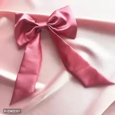 Trendy Hair Hot Pink Bow Hair Clip-thumb0