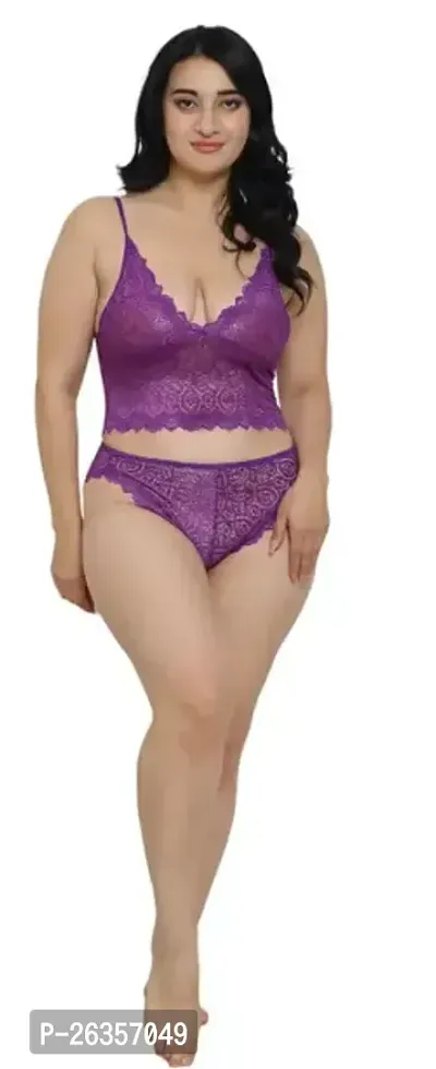 Stylish Multicoloured Solid Bra  Panty Set for Women