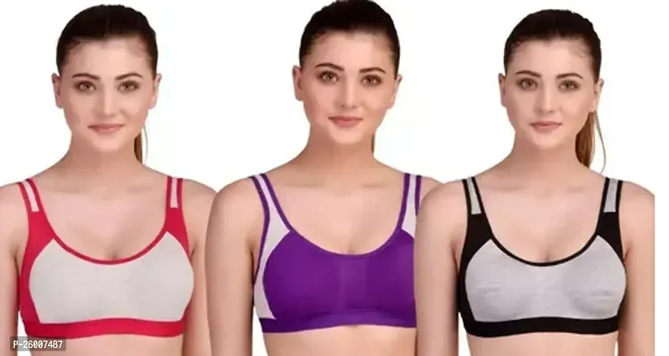 Buy Stylish Women Cotton Non Padded Sports Bras Pack of 2 Online In India  At Discounted Prices