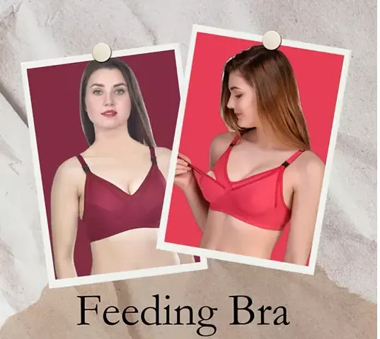 Stylish Women Non Padded Front Open Bras Pack of 2