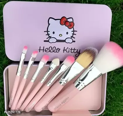 Hello Kitty 7Pcs. Pink Makeup Brushe Tools Makeup Brushes-thumb0