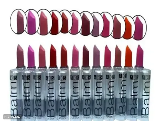 Ads Beauty Combo Balm Matte Lipstick Set Of 12 Multicolor
