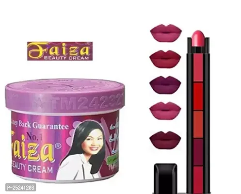 Original Faiza Whitening Cream Acne ,Pimple ,Dark Spot ,Dark Circle ,Freckle And Wrinkle For Men And Women With 5 In 1 Red Shades Womens And Girls 5In1 Colour Sensational Multicolour Matte Lipstick.-thumb0
