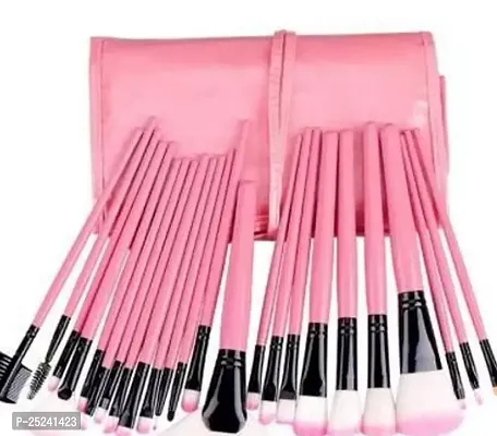 Civaki Soft Makeup Brush Set With Pu Leather Case - Pink, 24 Pieces, 24 In 1 Makeup Brush Pink-thumb0
