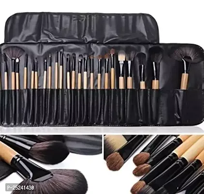 Glamzone Pack Of 24Pcs. Makeup Brushes All In One Makeup Brush Kit Set - Black-thumb0