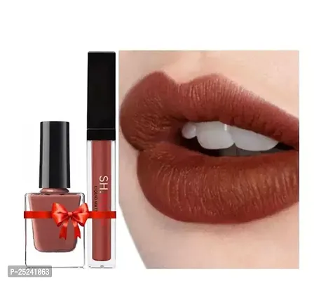 Pillow Talk Nudes Color Nail Polish With Matching Shade Liquid Matte Lipstick Combo