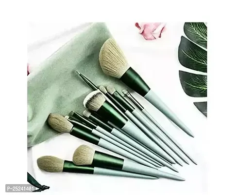 Fixplus Makeup Brushes 13 Pcs Makeup Kit, Foundation Brush Eyeshadow Brush Make Up Brush Set With Bag, Green