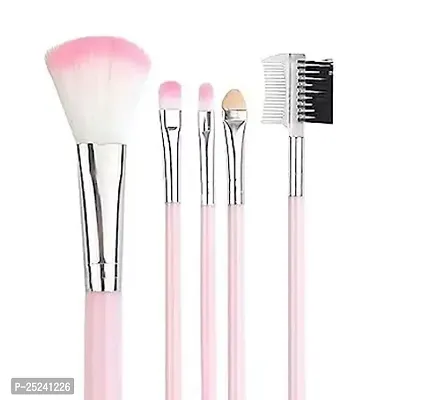 Glamzone Makeup Brushes WomenS And GirlS Soft Bristles 5 Pcs Pink Light Weight Mini Makeup Brushes Set For Makeup - Pack Of 5-thumb0