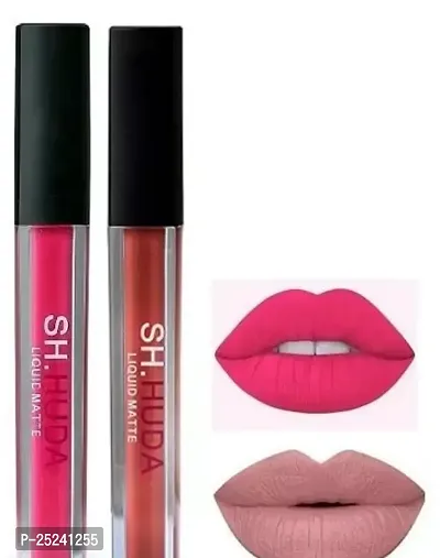 Huda Crush Beauty Long Lasting Liquid Lipstick Set Nude+Pink Shade Lipsticks