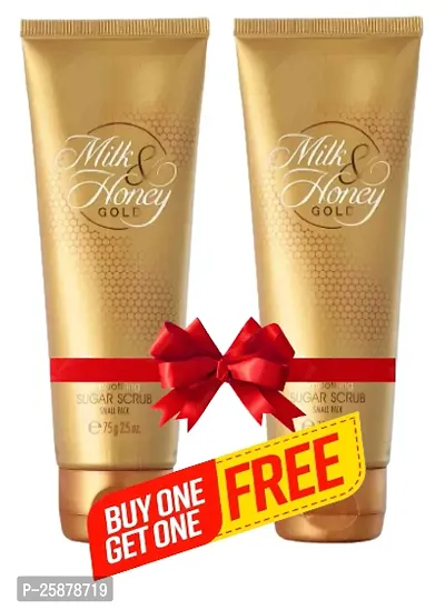 Milk  Honey Tan Removal Brightening  Revitalizing Face Sugar Scrub | Gentle Exfoliation | Smooth and Clear Complexation | Suitable for All Skin Types (PACK OF 2 , BUY 1 GET 1 FREE)