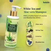 Indalo White Tea Aloevera Strengthening Shampoo (200ml) and Conditioner (200ml) Combo with Licorice and Blue Berries for Oily Hair Paraben Free Sulphate Free For Men and Women-thumb4