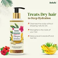 Indalo Banana Hibiscus Moisturizing Shampoo (200ml) and Conditioner (200ml) Combo with Vitamin E and Shea Butter for Dry  Frizzy Hair | Paraben and Sulphate Free | UV Protection For Men and Women-thumb2