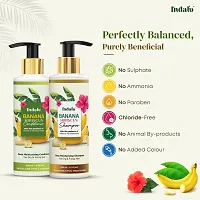 Indalo Banana Hibiscus Moisturizing Shampoo (200ml) and Conditioner (200ml) Combo with Vitamin E and Shea Butter for Dry  Frizzy Hair | Paraben and Sulphate Free | UV Protection For Men and Women-thumb3