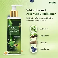 Indalo White Tea Aloevera Strengthening Shampoo (200ml) and Conditioner (200ml) Combo with Licorice and Blue Berries for Oily Hair Paraben Free Sulphate Free For Men and Women-thumb3