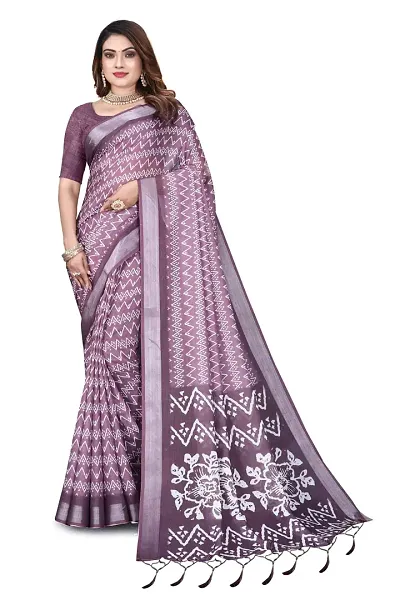 Glamorous Cotton Silk Saree with Blouse piece 